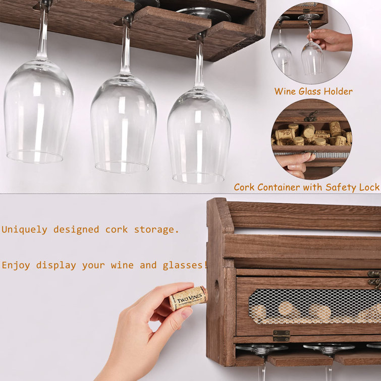 Wine rack with cork storage deals